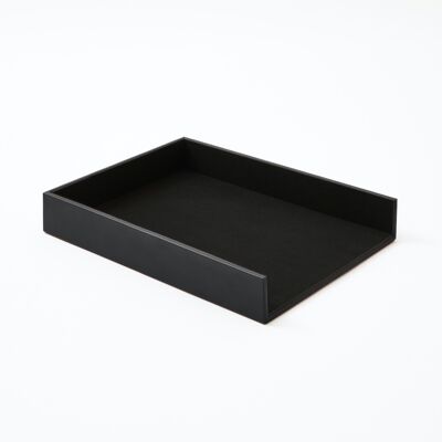 Paper Tray Minerva Bonded Leather Black - cm 32x24,2 H.5