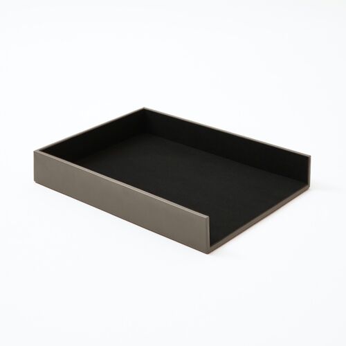 Paper Tray Minerva Bonded Leather Taupe Grey - cm 32x24,2 H.5