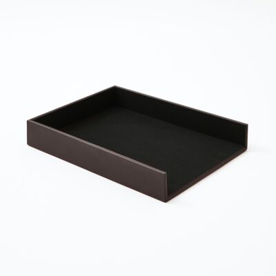 Paper Tray Minerva Bonded Leather Dark Brown - cm 32x24,2 H.5