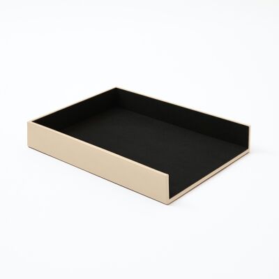 Paper Tray Minerva Bonded Leather Beige - cm 32x24,2 H.5
