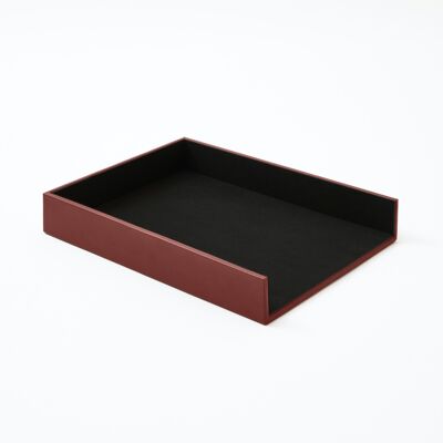 Paper Tray Minerva Bonded Leather Burgundy Red - cm 32x24,2 H.5
