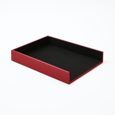 Paper Tray Minerva Bonded Leather Ferrari Red - cm 32x24,2 H.5