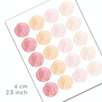 Stickers Muraux Pois Waterdolor Rose, Beige, Ocre 3