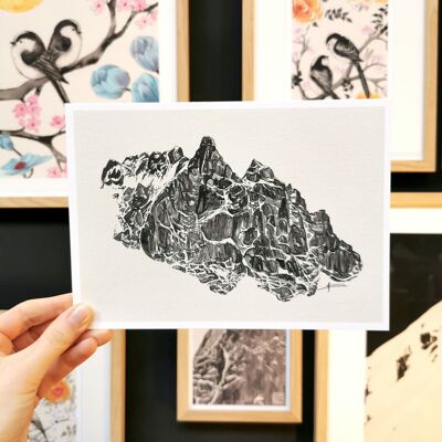 Affiche Montagne Meije 15 x 21 cm