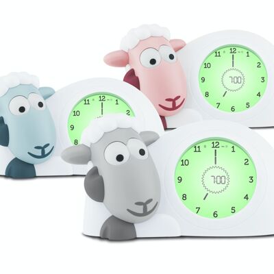 Horloge Sam l'Agneau – Horloge et veilleuse pour enfants | Réveil lumineux | Aide à apprendre à votre enfant quand se réveiller avec des indicateurs visuels | Luminosité réglable | Arrêt automatique
