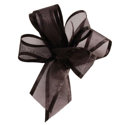 Black satin edge veil ribbon