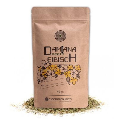 Damiana se encuentra con la mezcla de té de malvavisco de SpreeRausch, SU mezcla de hierbas original para muchos usos