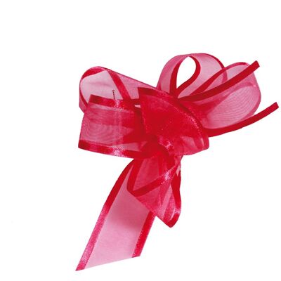 Fuchsia satin edge voile ribbon