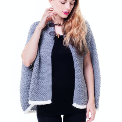 Morgana - Mantella con cappuccio in lana alpaca