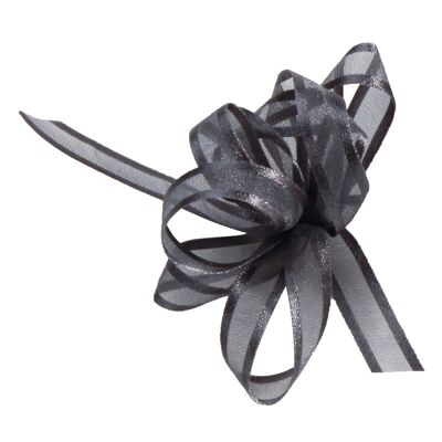 Gray satin edge veil ribbon