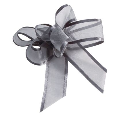 Gray satin edge veil ribbon