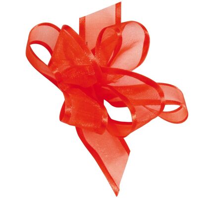 Orange satin edge voile ribbon