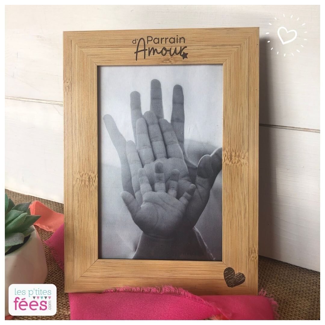 Marco de madera grabado "Padrino del Amor"