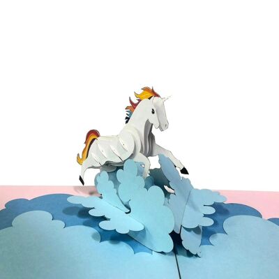 Tarjeta emergente 3D Unicornio