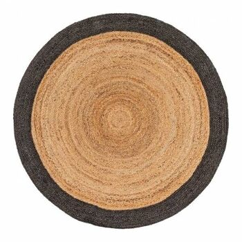 Tapis rond Ø140 cm naturel bordure granit