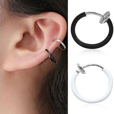 1 Uds Trendy Stealth No Piercing resorte nariz oreja y labio Helix Hoop Clip para puños