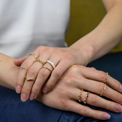 Set di anelli impilabili vintage con perle midi tribali in oro boho da 10 pezzi
