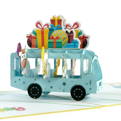 3D Pop Up Bus Anniversaire