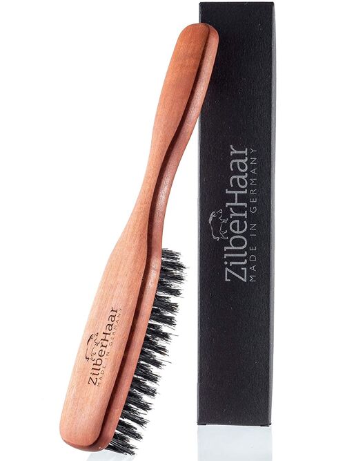 Brosse Barbe et Cheveux - Manche Long - Poils Durs