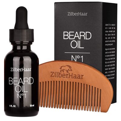 Confezione di olio da barba (30 ml) + pettine da barba