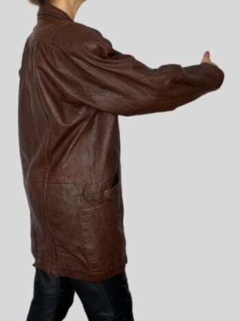 VESTE EN CUIR MARRON VINTAGE 2