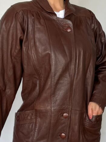 VESTE EN CUIR MARRON VINTAGE 5