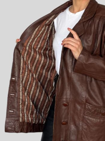 VESTE EN CUIR MARRON VINTAGE 6