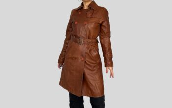 TRENCH-COAT EN CUIR AVEC CEINTURE 1