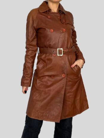 TRENCH-COAT EN CUIR AVEC CEINTURE 4