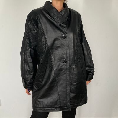 MANTEL LEDERJACKE