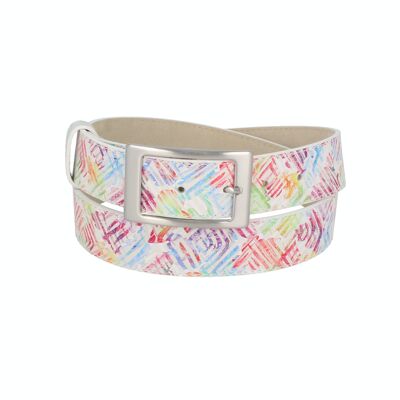 Belt Woman Leather Nuovo Colorful Print