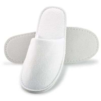 Hotel Unisex Closed Toe Slippers - Non Slip & Towelling