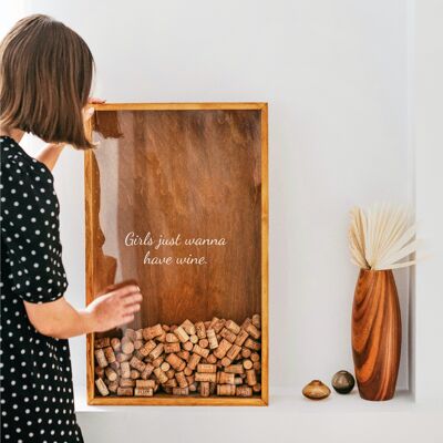 Wine Cork Shadow Box, Cadeaux d'accessoires pour le vin (Les filles veulent juste avoir du vin.)