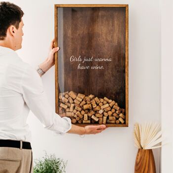 Wine Cork Shadow Box, Cadeaux d'accessoires pour le vin (Les filles veulent juste avoir du vin.) 3