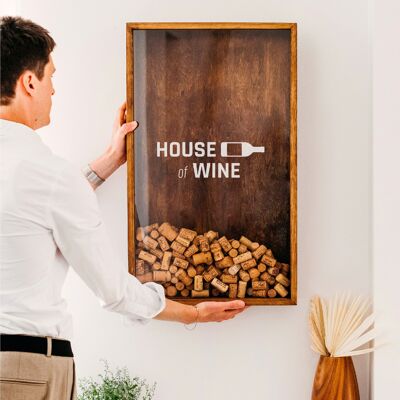 Wine Cork Holder, Wine Lover Gift, New Home Gift, Wedding Couple Gift Idea(House of wine.)