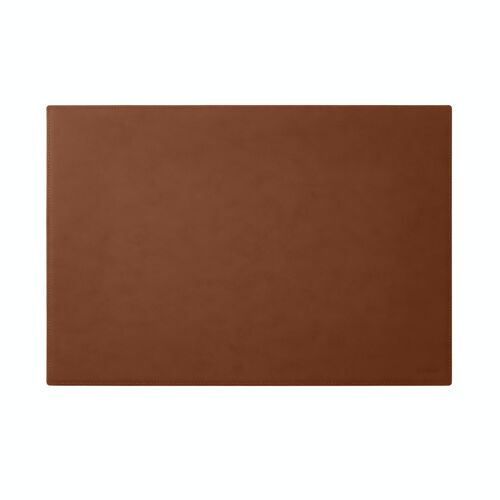 Desk Pad Mercurio Bonded Leather Orange Brown - Square Corners and Perimeter Stitching