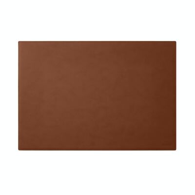 Desk Pad Mercurio Bonded Leather Orange Brown - Square Corners and Perimeter Stitching