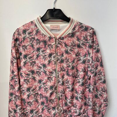 Bomber de mujer con cremallera dorada estampada MINI ME fabricada en Francia S/XL