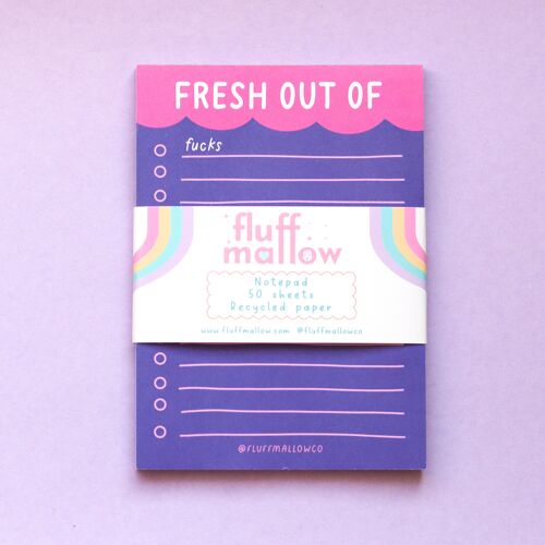 A6 fresh out of funny grocery checklist notepad (4"x6")