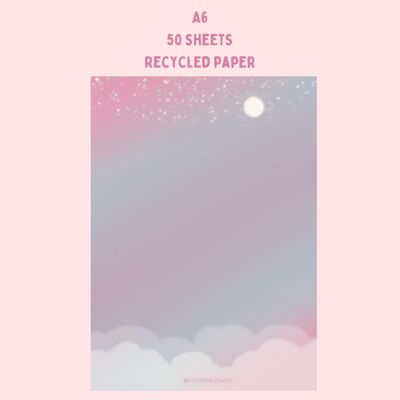 A6 pastel aesthetic gradient note pad (4"x6")
