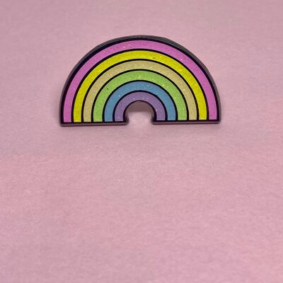 Niedlicher Regenbogen-Glitzer-Emaille-Pin