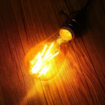 Lot de 6 ampoules LED Edison à filament vintage E27 à intensité variable décorative ~ 2317 4