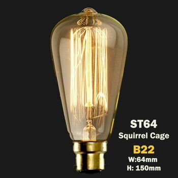 Lot de 6 ampoules à incandescence B22 60 W Edison vintage à filament en forme de perle ~ 2299 3