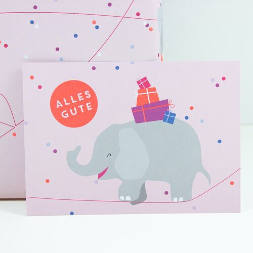 Postkarte Alles Gute (Elefant)