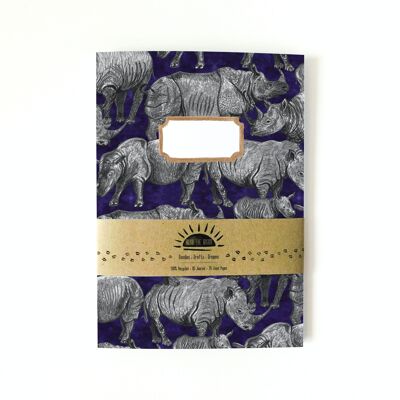 Cuaderno forrado con estampado Crash of Rhinos