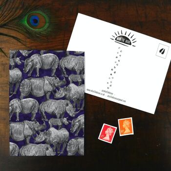 Crash of Rhinos Print Carte postale 2