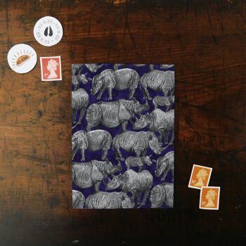 Crash of Rhinos Print Carte postale 3