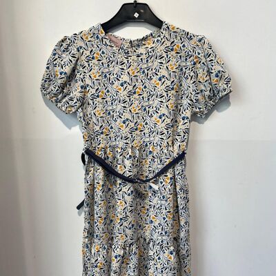 Abito da bambina con cintura a maniche corte MINI ME made in France F4/12 anni