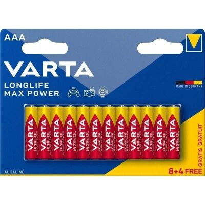 VARTA LONGLIFE MAX POWER AAA LR03 8+4 GRATUITES