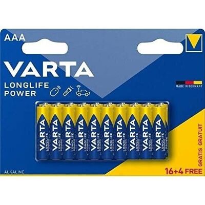 VARTA - GRATIS LONGLIFE POWER AAA 16+4 BATTERIE